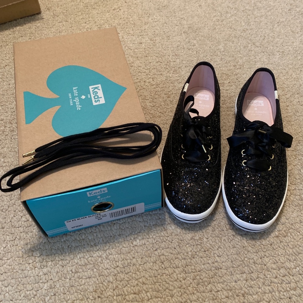 Black glitter Kate Spade Keds